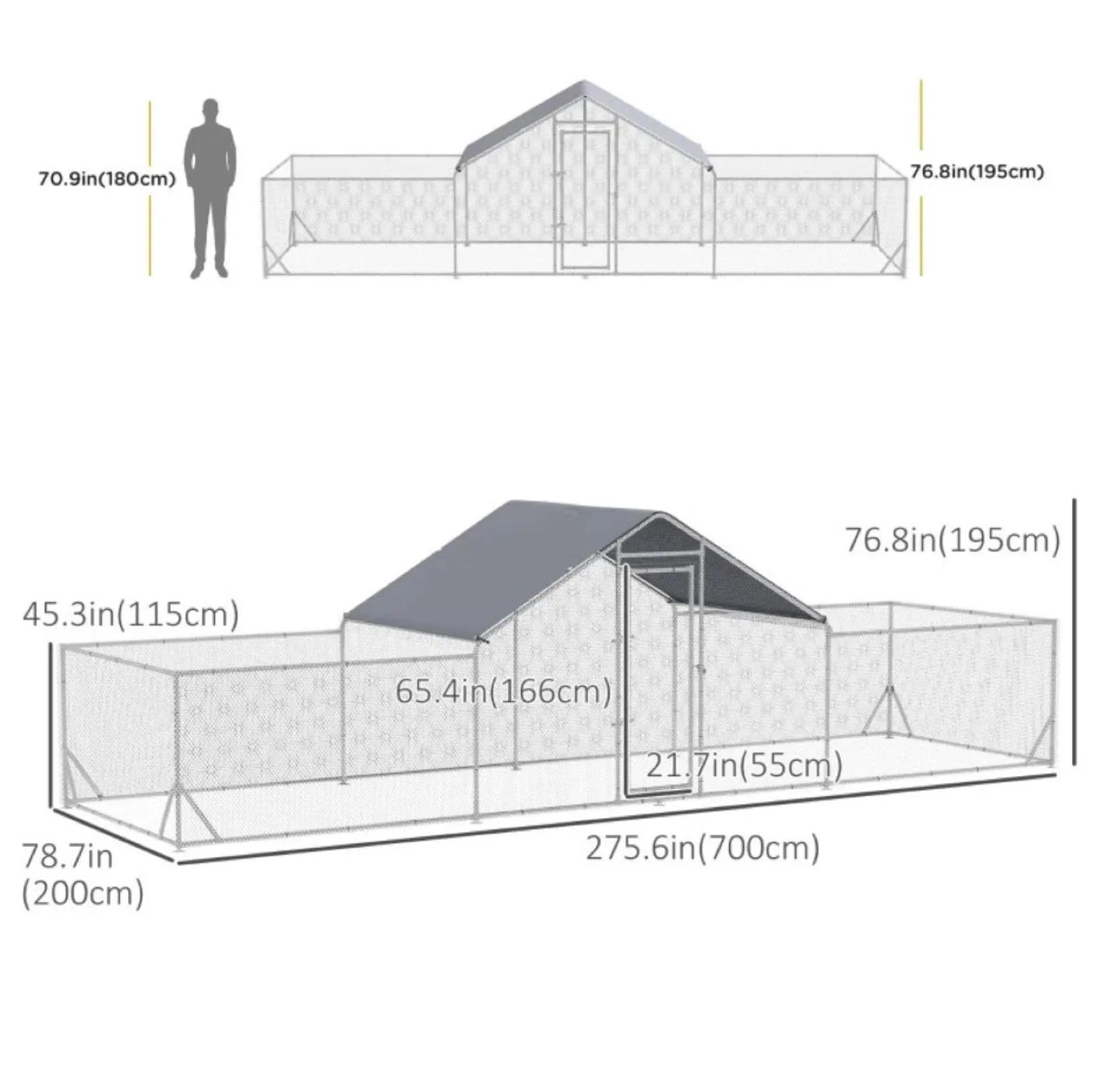 23FT x 6.6FT METAL CHICKEN COOP - photo 2
