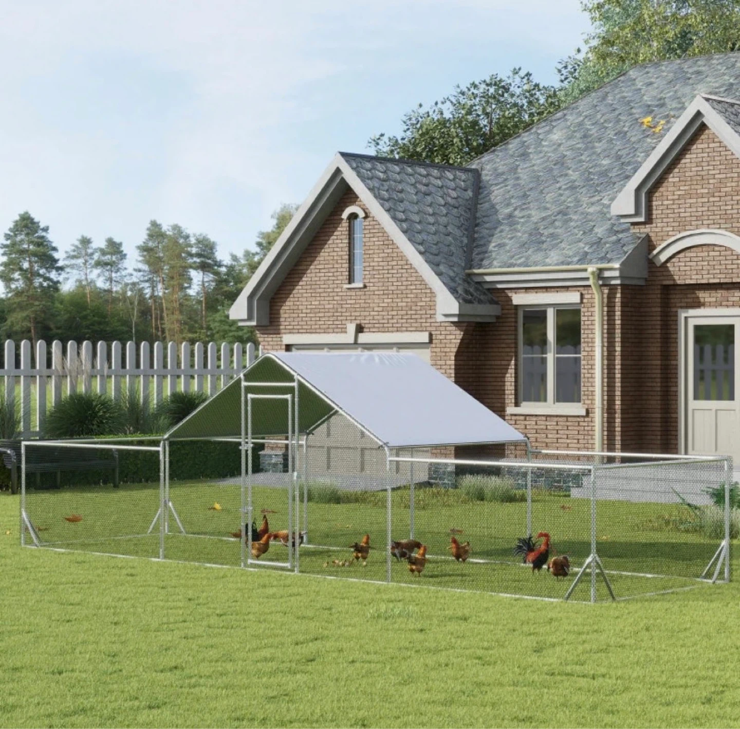 23FT x 6.6FT METAL CHICKEN COOP