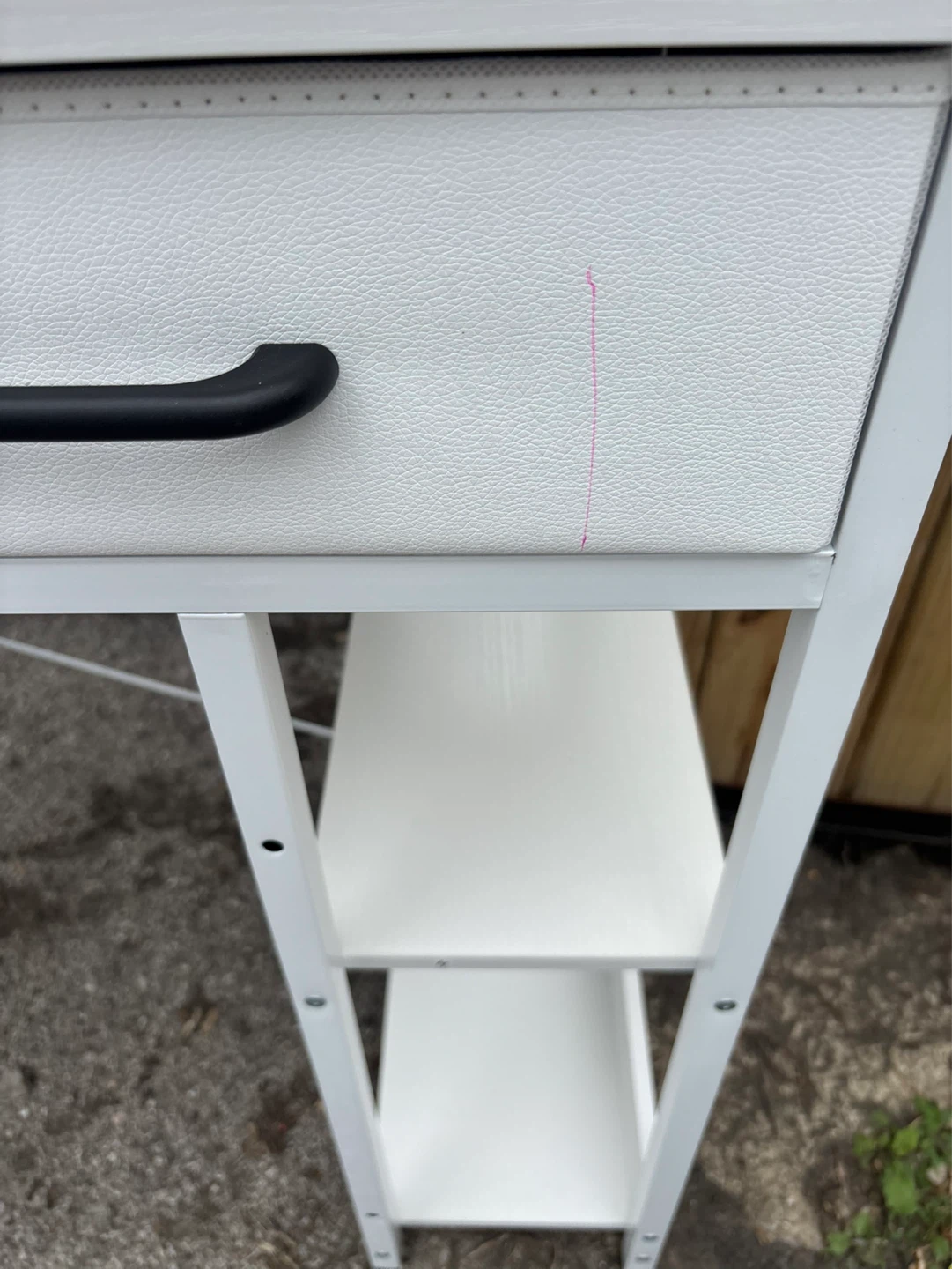 White 3-Drawer Desk with Shelving - photo 3