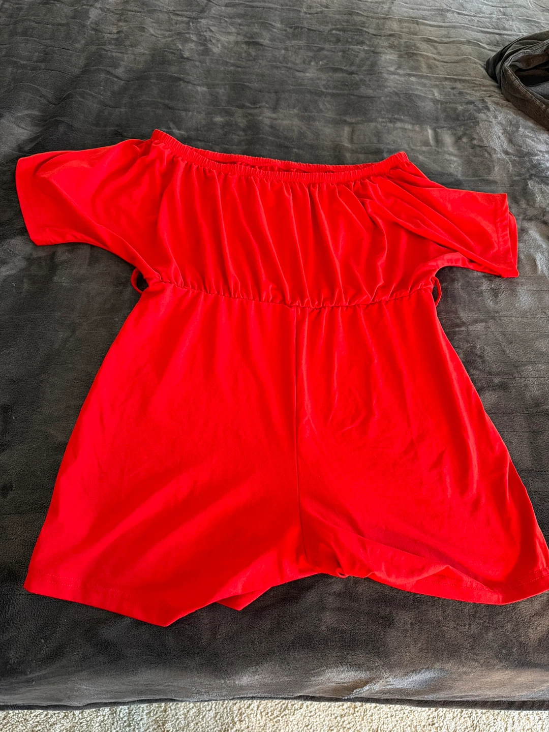 Women's Red Off-the-Shoulder Romper