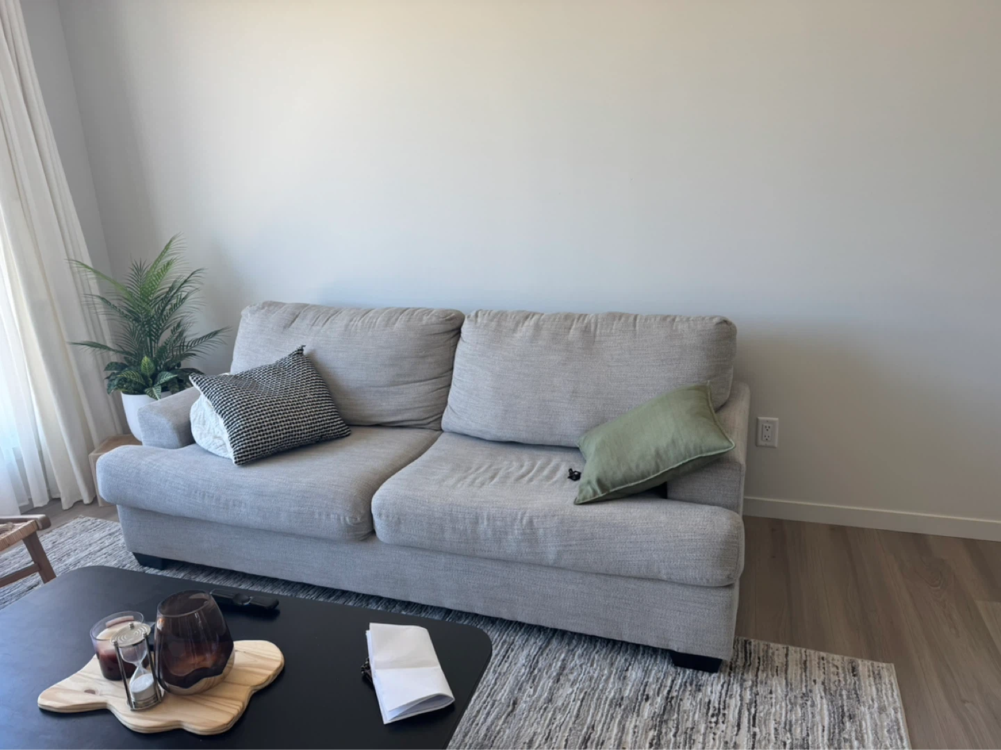Light Grey Two-Seater Sofa
