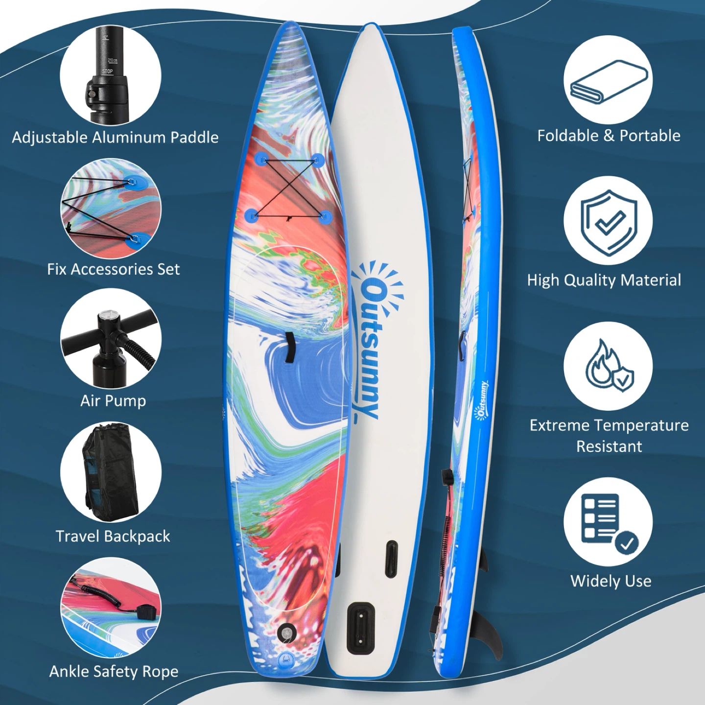 Outsunny inflatable stand up paddleboard - photo 4