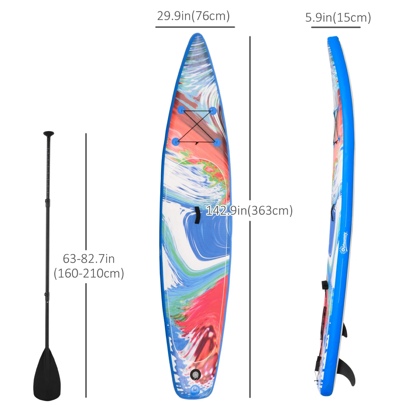 Outsunny inflatable stand up paddleboard - photo 3