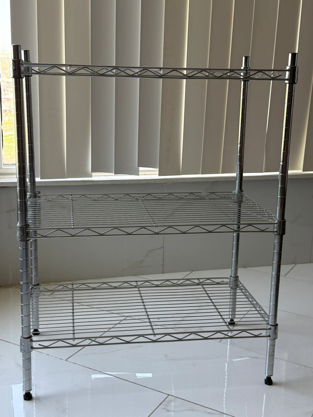 3-Tier Chrome Wire Shelving Unit