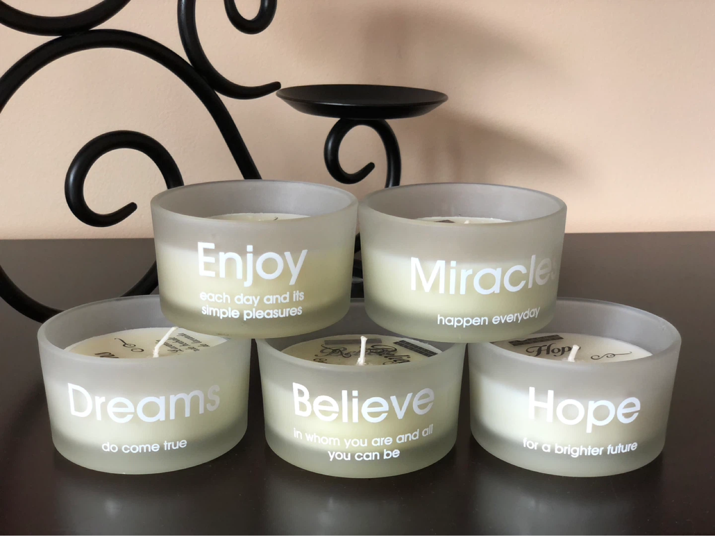 Dream, Hope, Belive, Miracle & Enjoy decorations