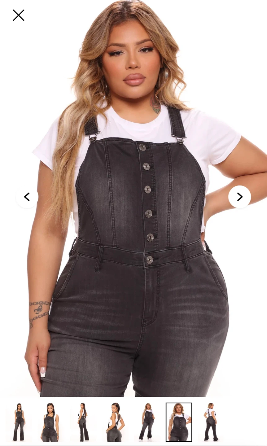 Denim stretch Overalls - Charcoal Wash plus size - photo 2