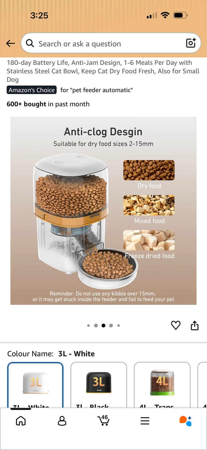 Gently used YUPOSL Automatic Cat Feeder 3L White - photo 4