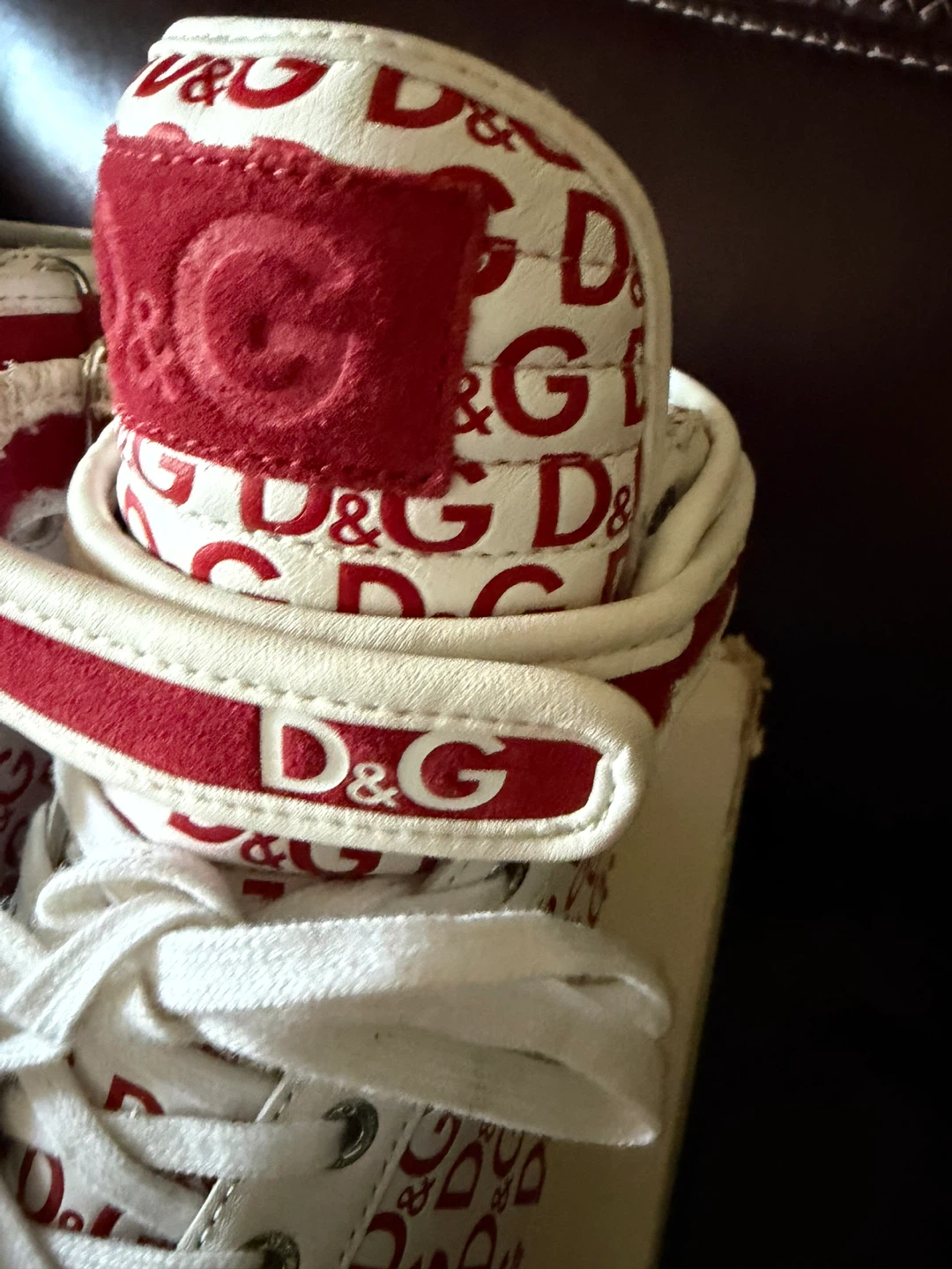 D&G High Top Sneakers - Red/White Monogram - photo 3