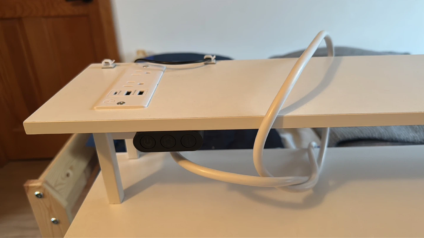 White Desk with Drawers and Built-in Power Outlet - photo 5