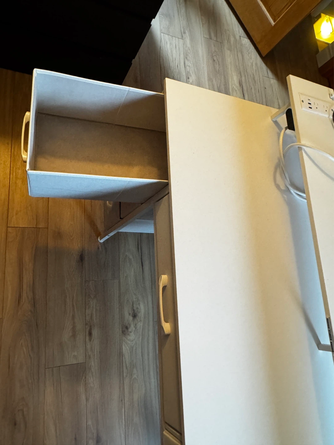 White Desk with Drawers and Built-in Power Outlet - photo 4
