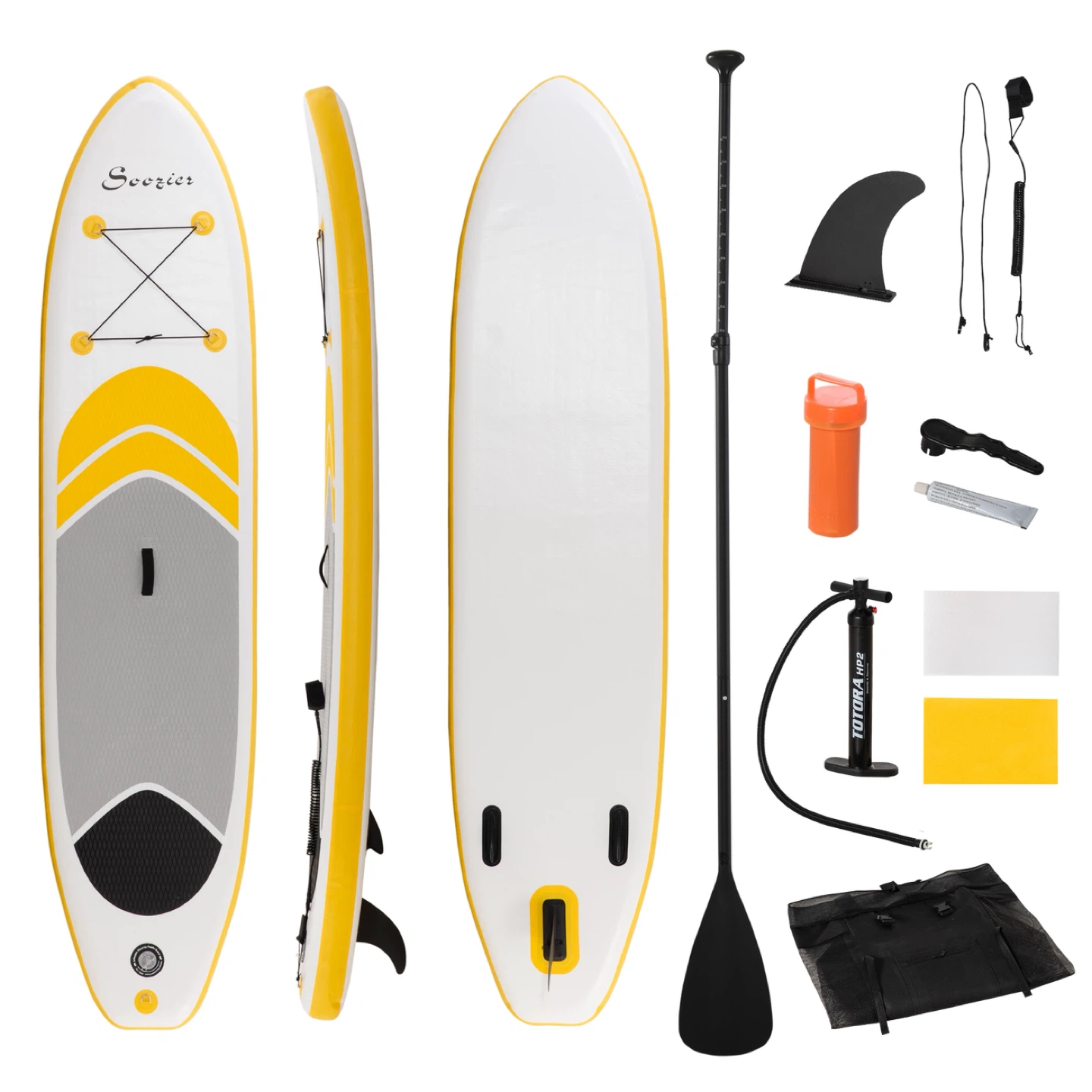 Inflatable Stand Up Paddleboard (SUP) - Yellow/White - photo 2