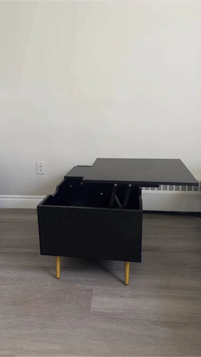 Black Lift-Top Coffee Table with Storage