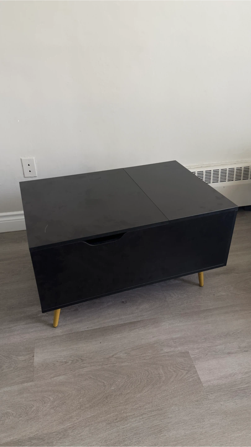 Black Lift-Top Coffee Table with Storage - photo 5