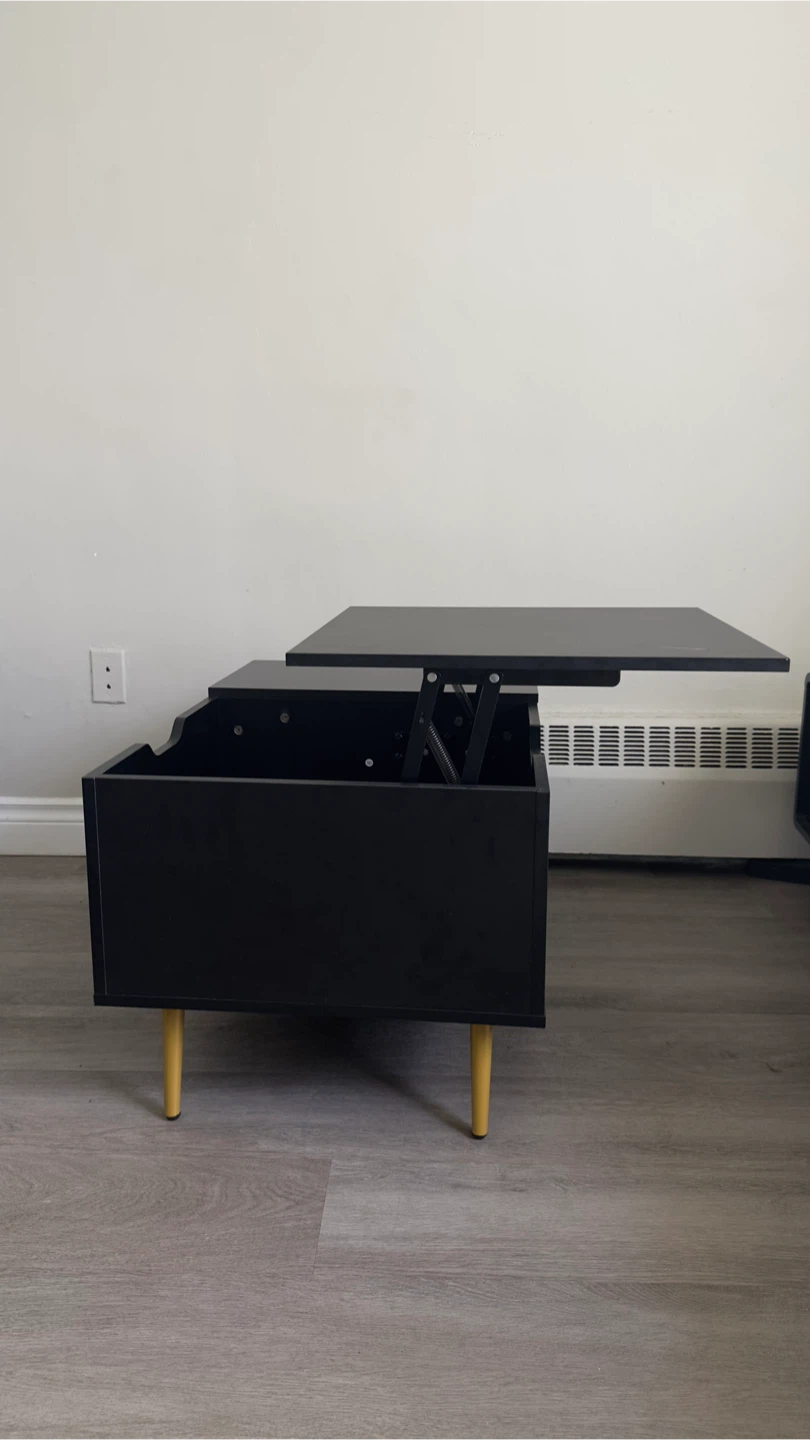 Black Lift-Top Coffee Table with Storage - photo 3