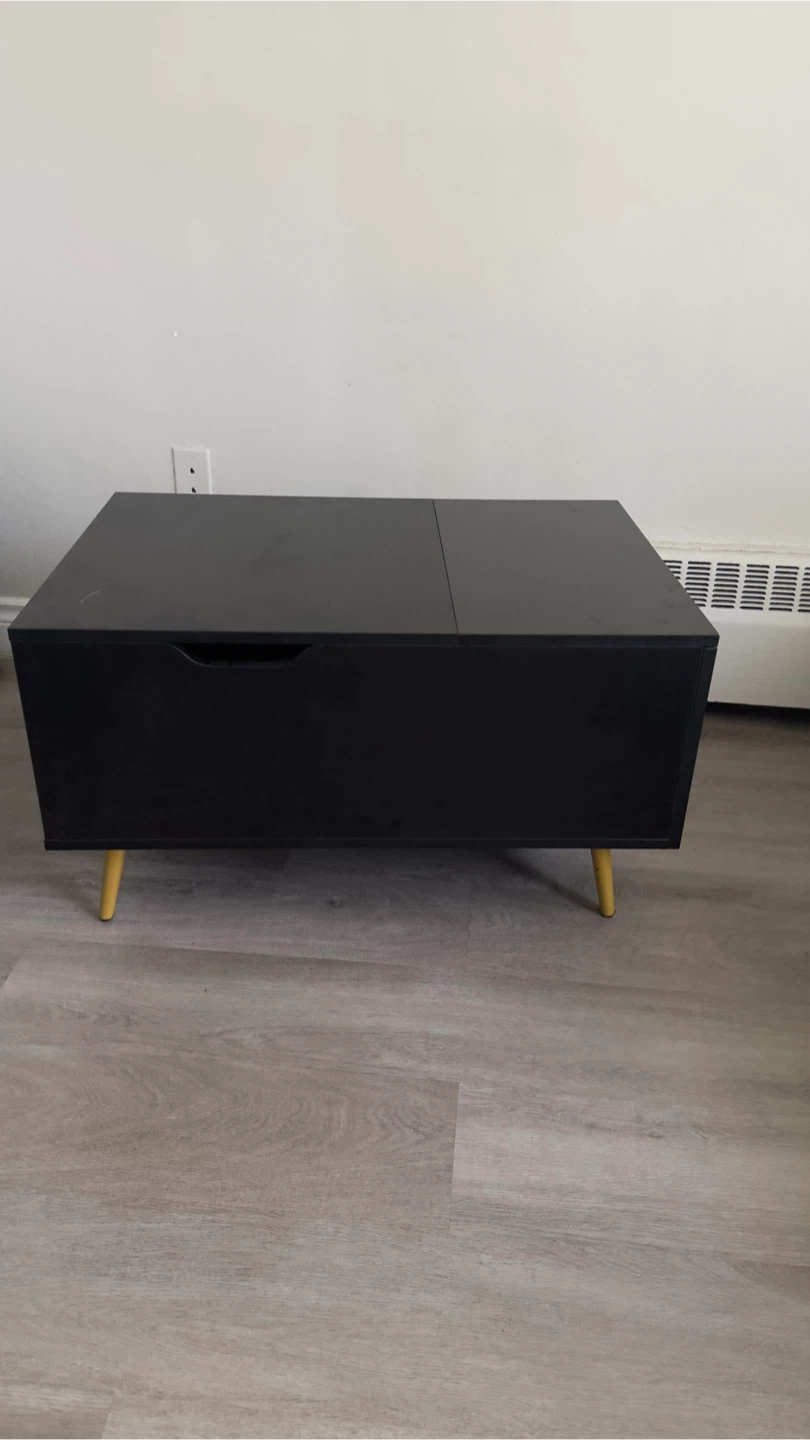 Black Lift-Top Coffee Table with Storage - photo 4
