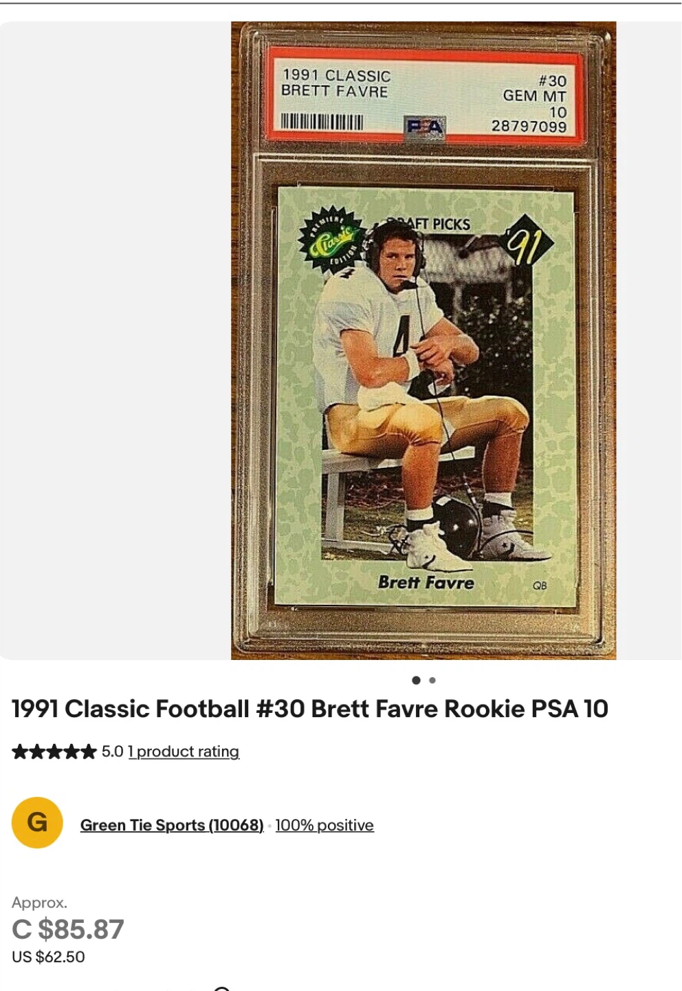 1991 Classic Draft Picks Football Cards (3 Pack) - photo 3