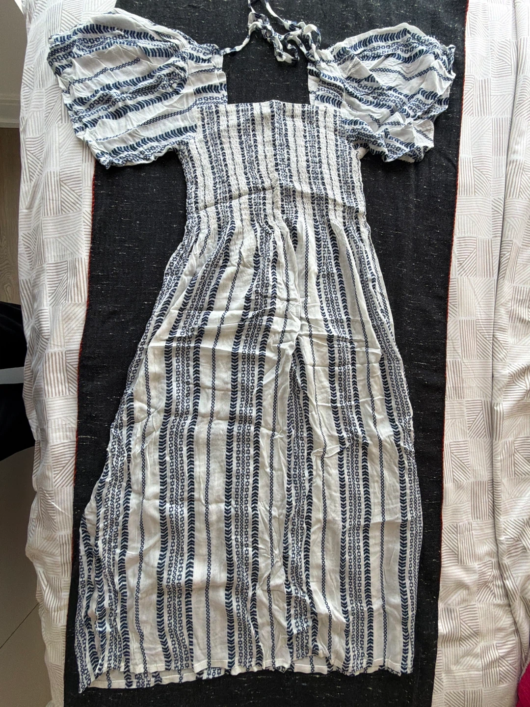 White and Blue Striped Maxi Dress - photo 2