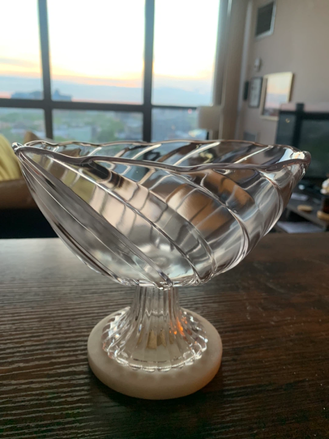 Clear Glass Pedestal Bowl