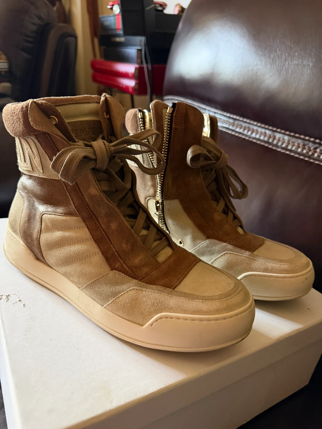 Balmain Paris High Top Sneakers Men’s Size 9US - photo 2