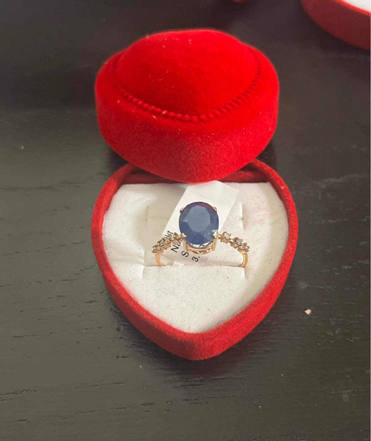 10K Gold Sapphire and Diamond Ring Size 7.5