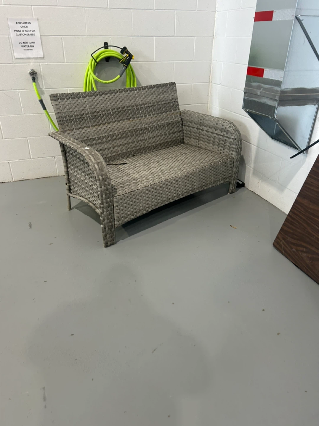 Wicker Patio Loveseat and Coffee Table Set - photo 2