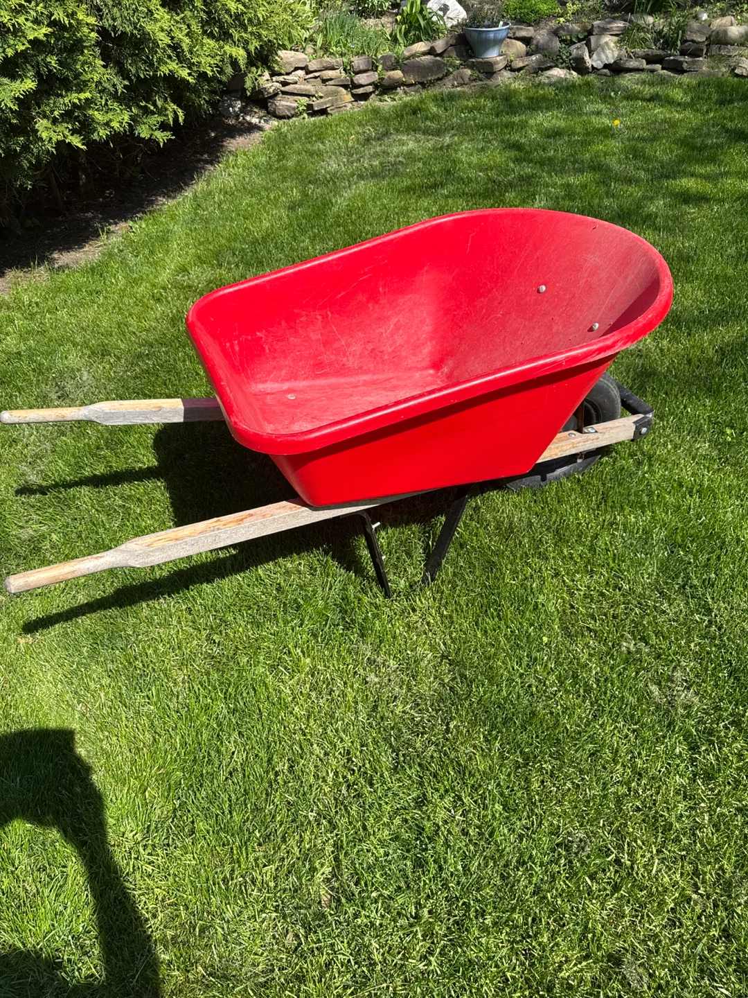 Red Plastic Wheelbarrow