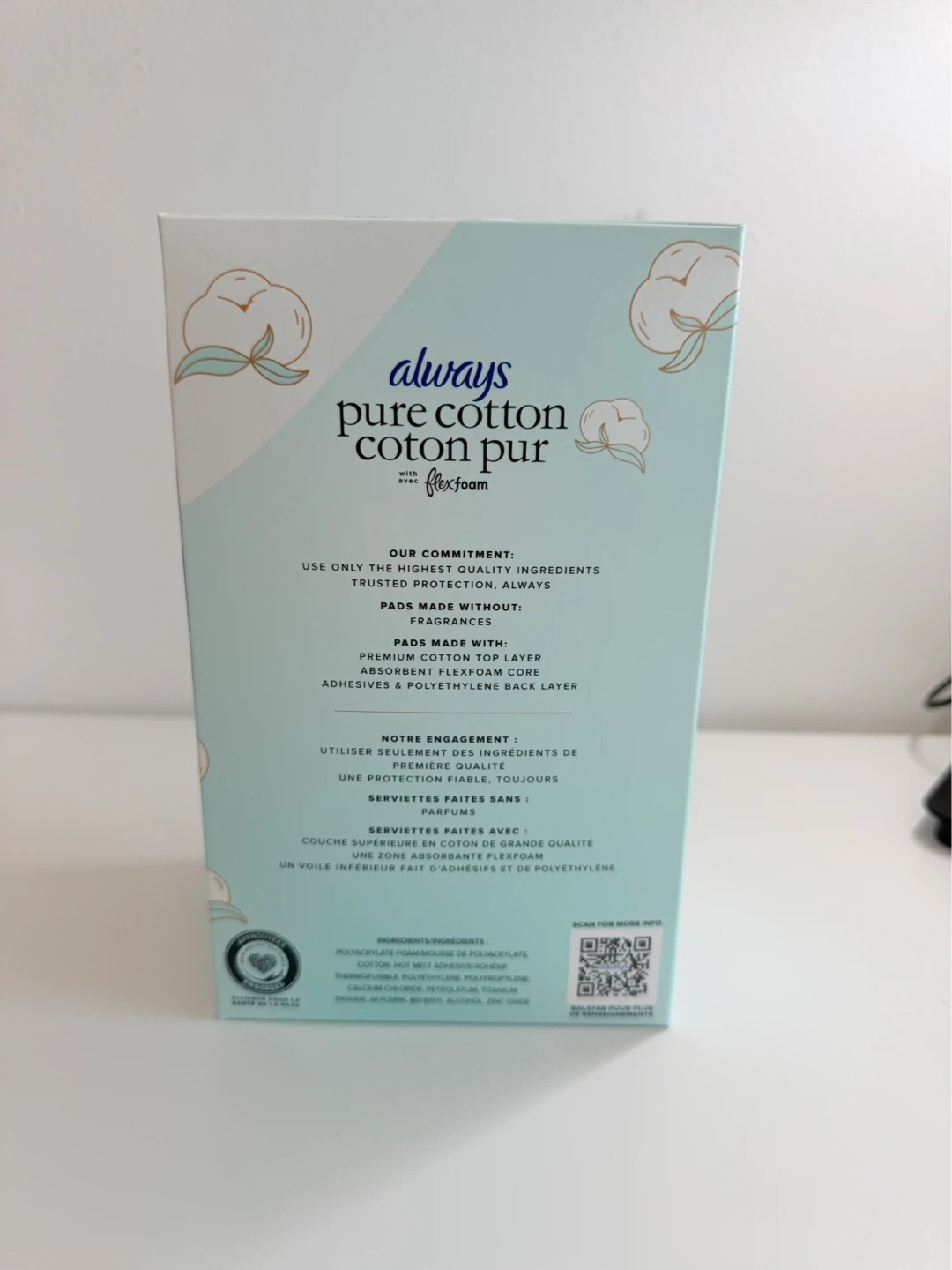 Always Pure Cotton Pads - Extra Heavy Flow, 22 Count - photo 2