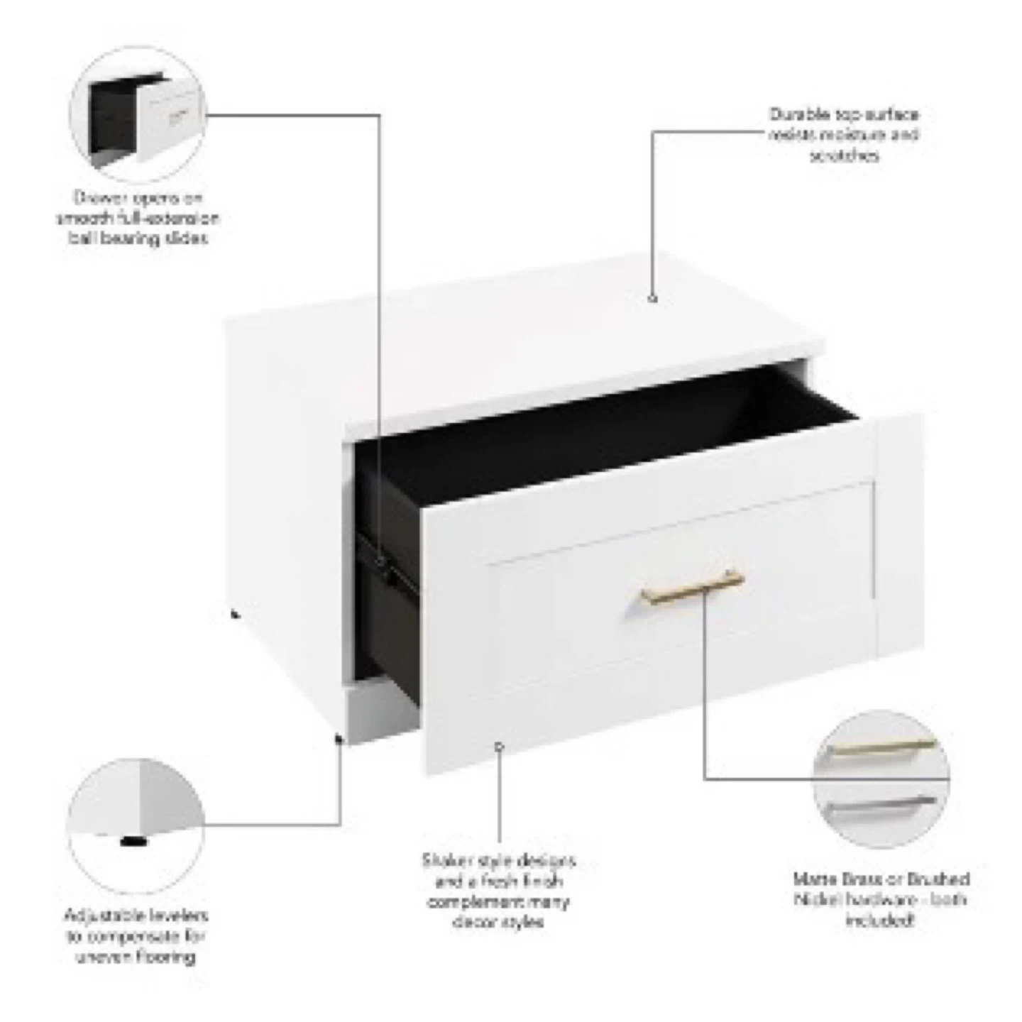 Bush Furniture Hampton Heights 30W Shoe Bench with Drawer - photo 2