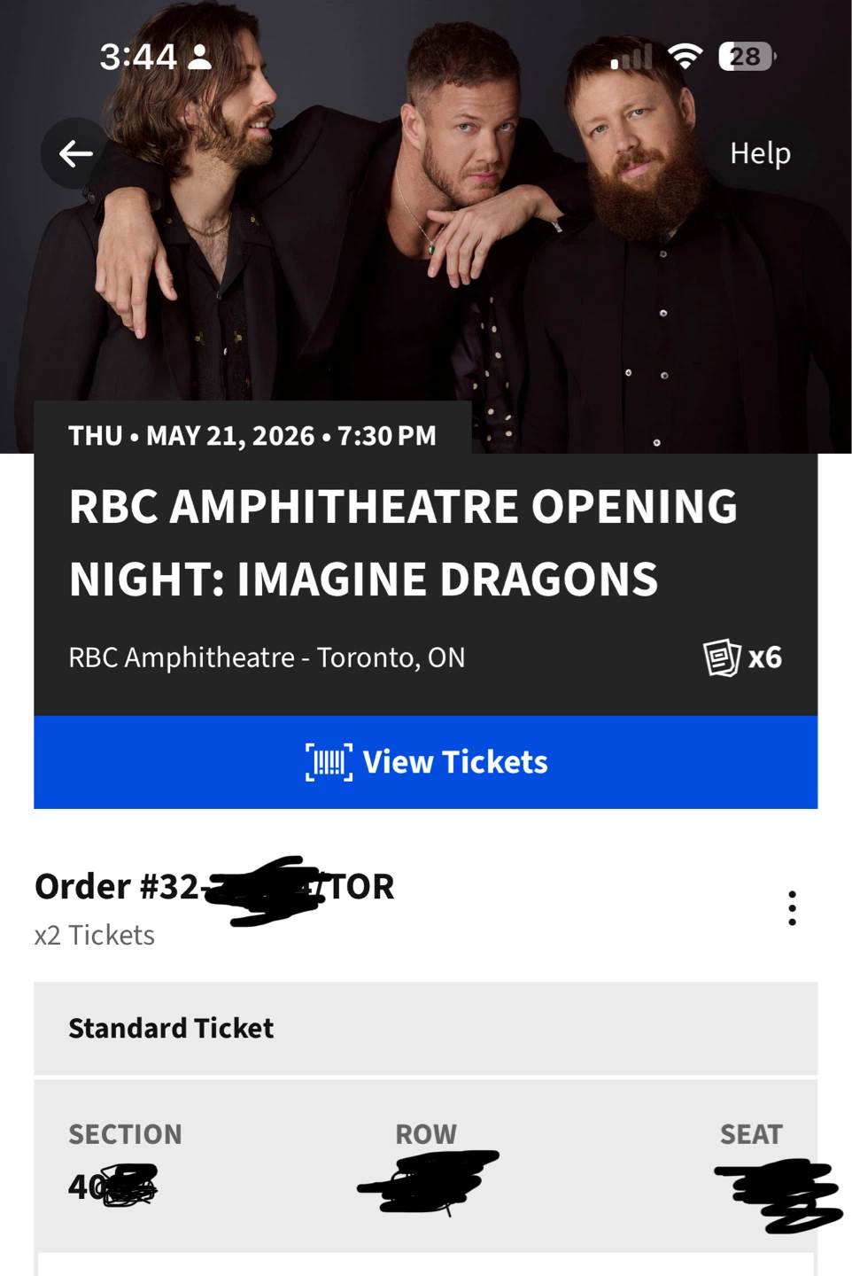 Imagine Dragons Tickets - RBC Amphitheatre Opening Night - photo 2