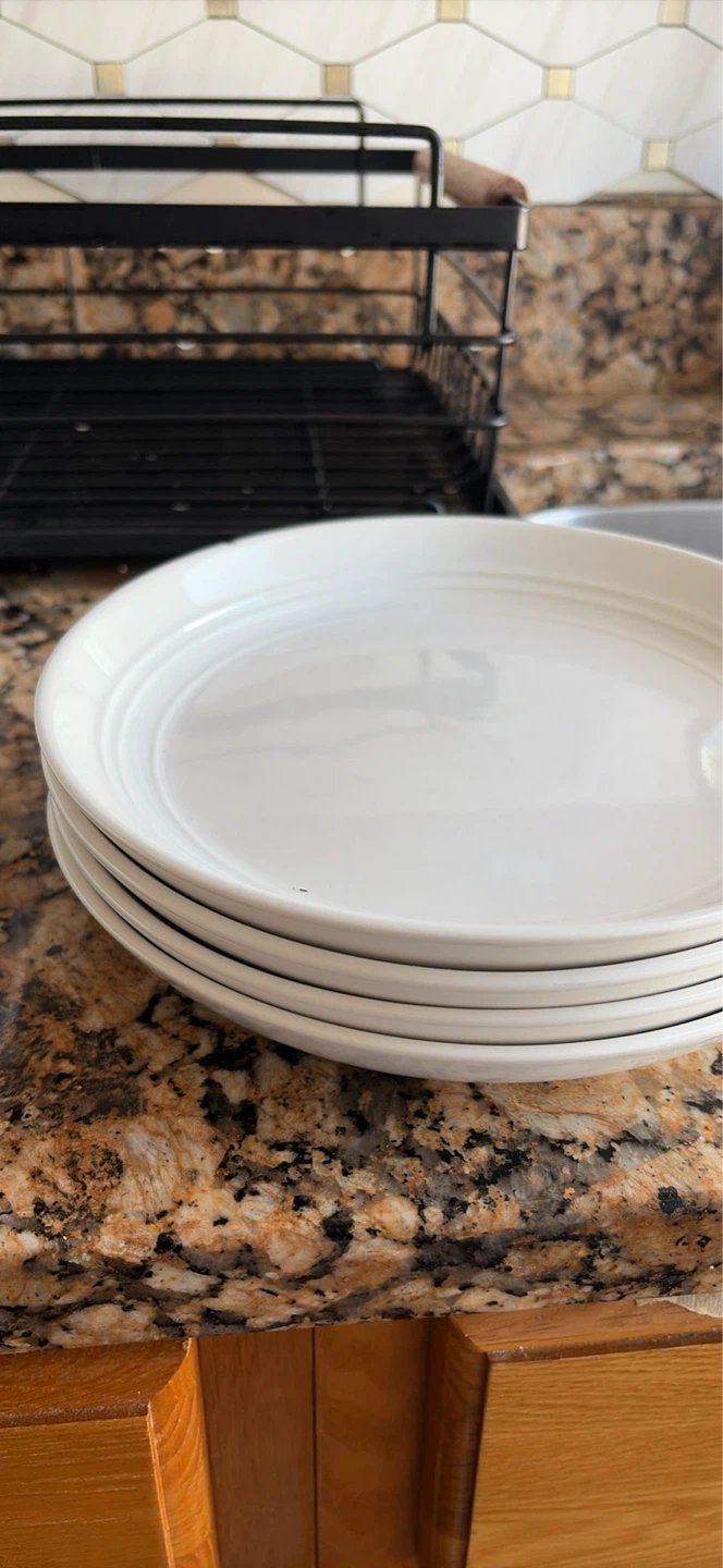 White Ceramic Soup Bowls and Plates Set - photo 4