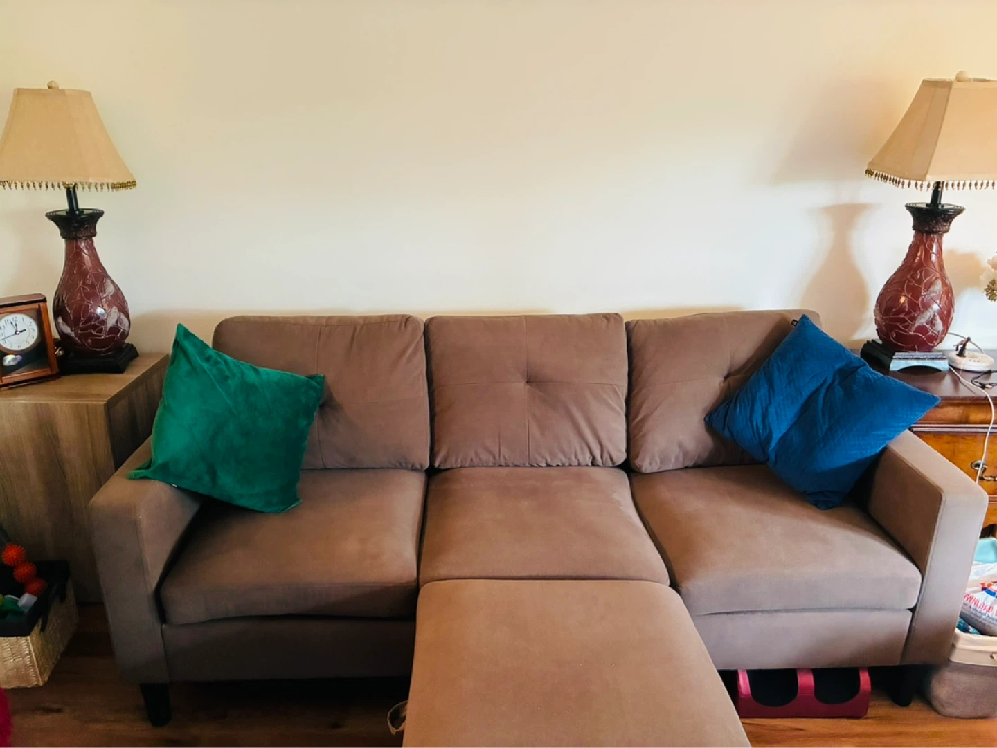 Brown Sectional Sofa with Ottoman - photo 3
