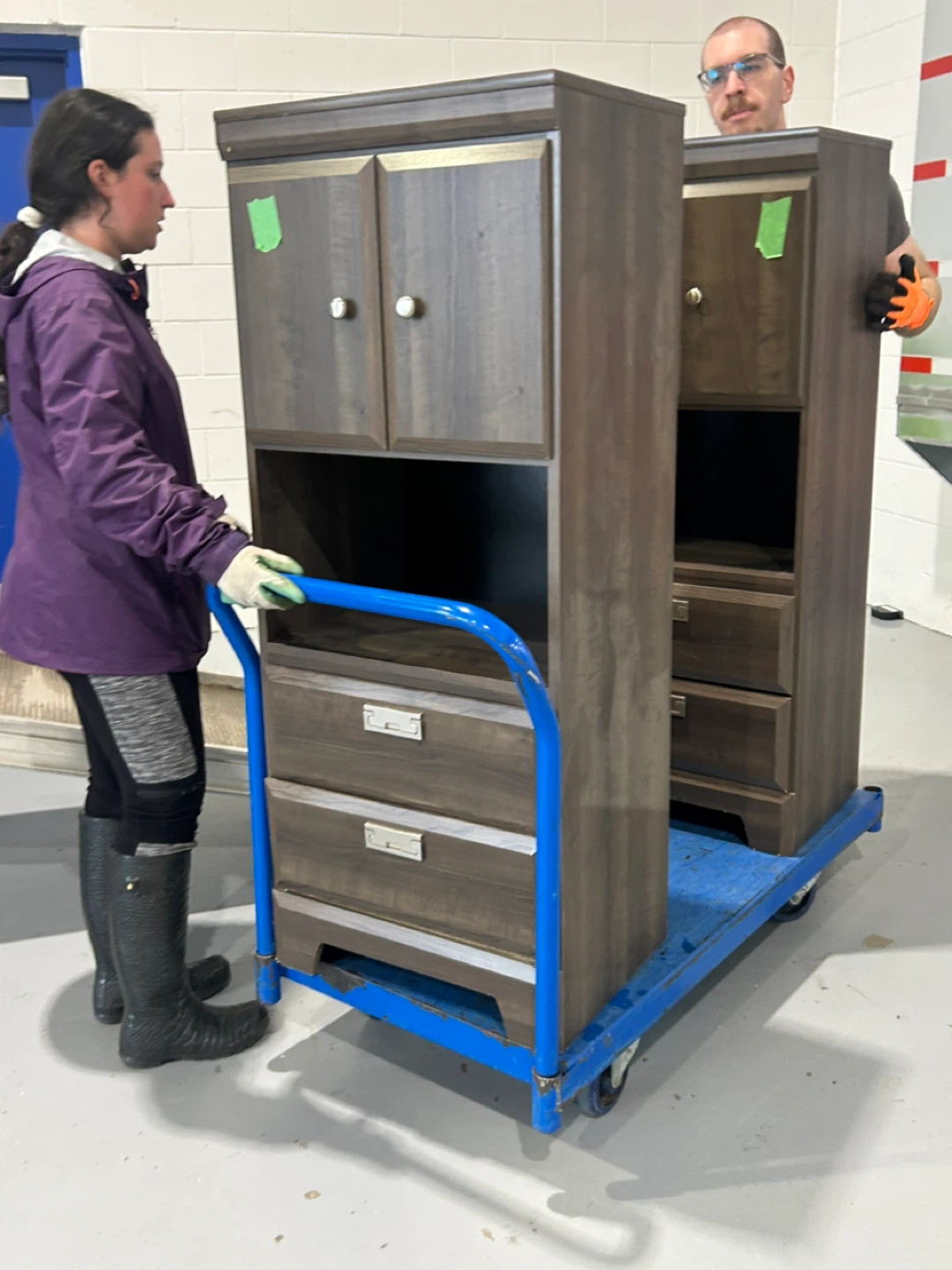 Tall dresser with two cabinets