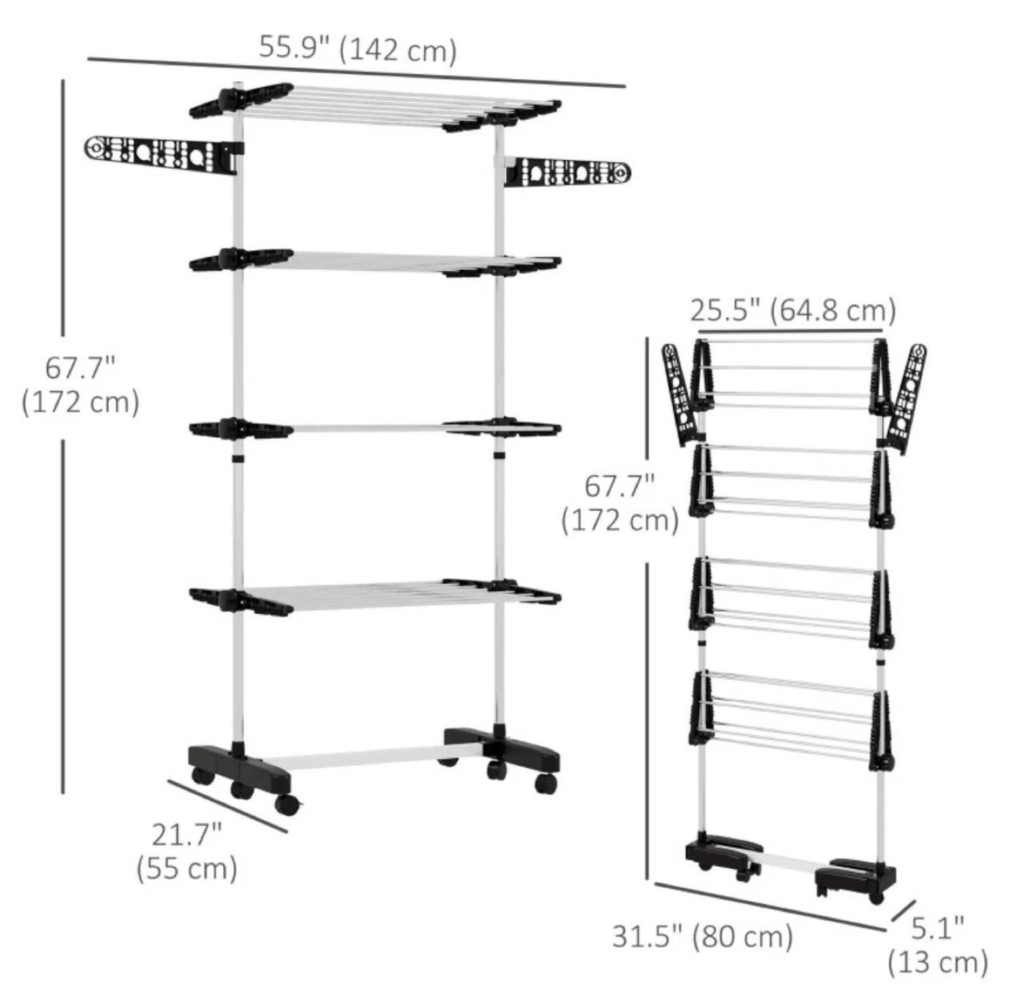LAUNDRY DRYING RACK ON WHEELS