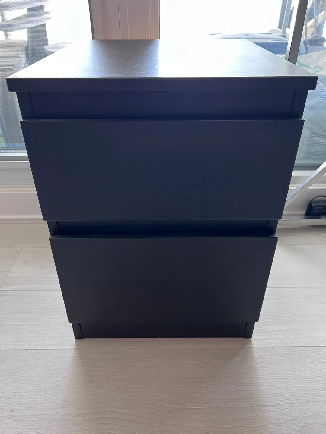 Black 2-Drawer Nightstand MALM IKEA