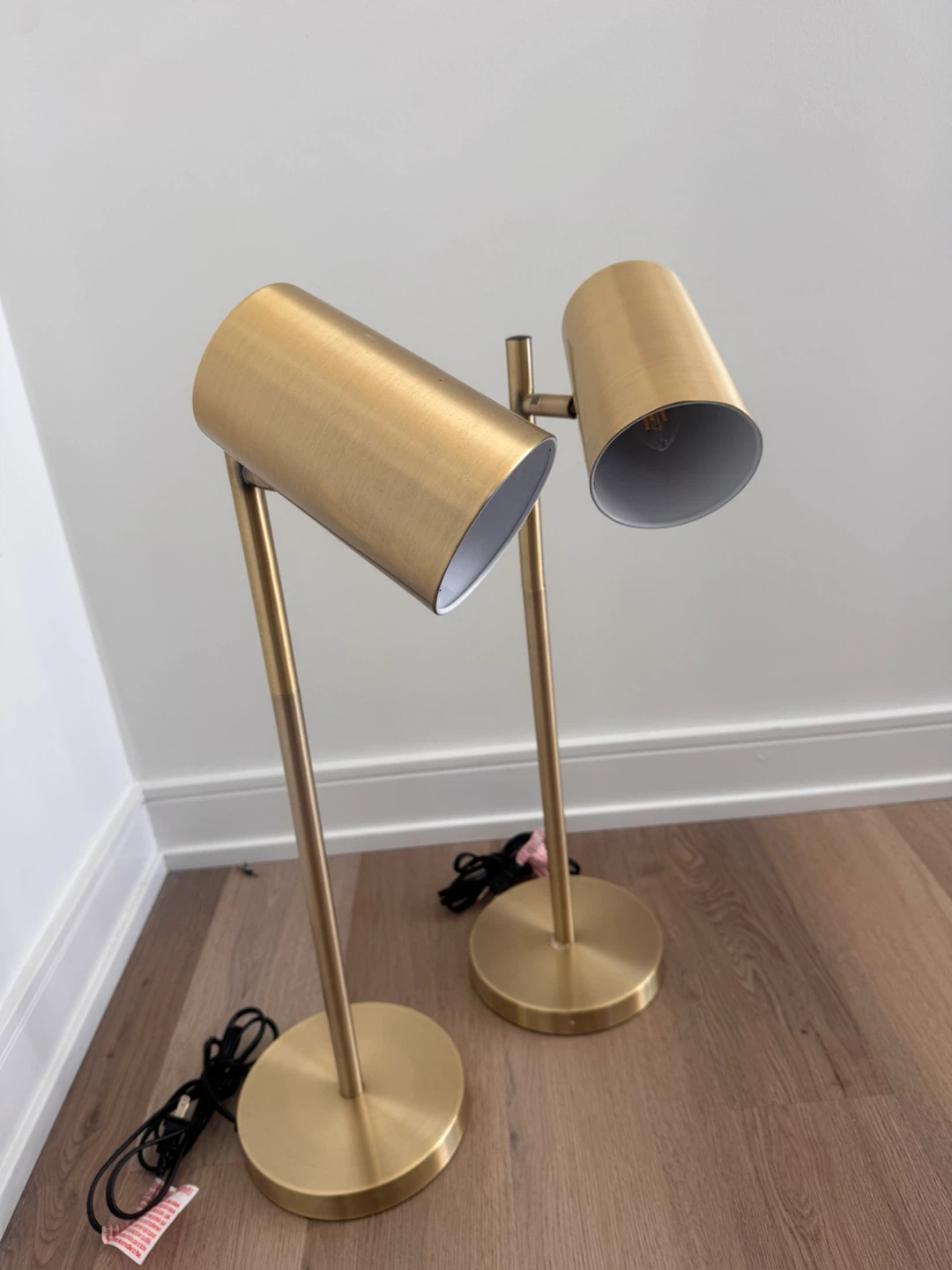 Gold Metal Desk Lamps - Set of 2