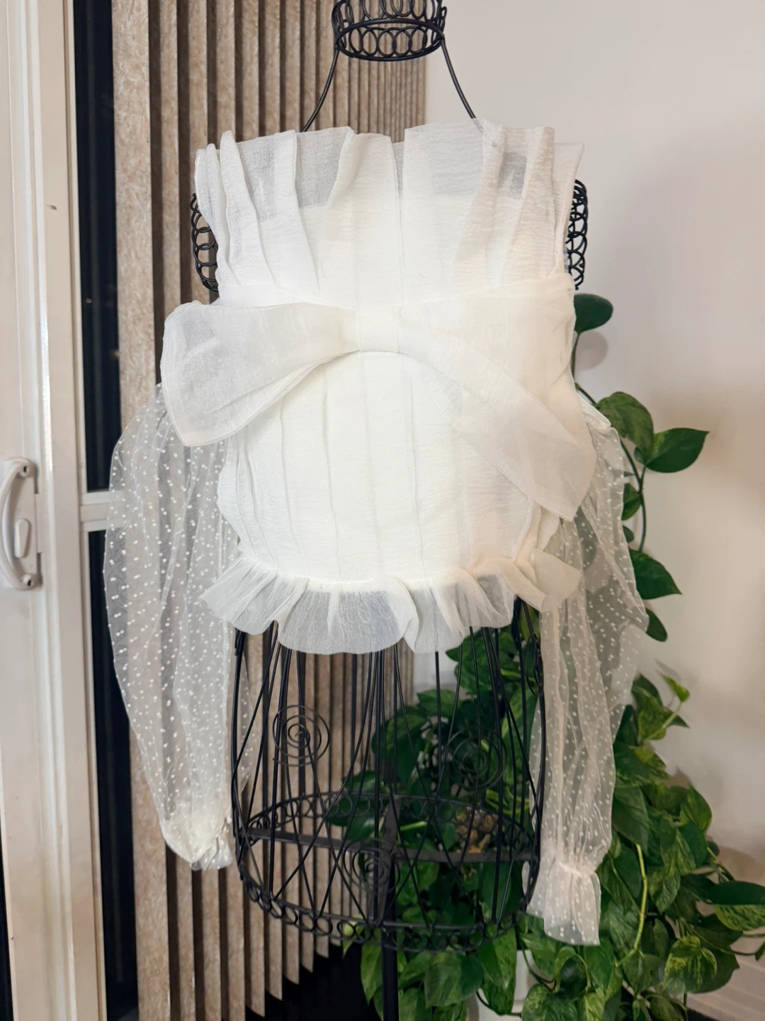 White Off Shoulder Ruffle Top - photo 2