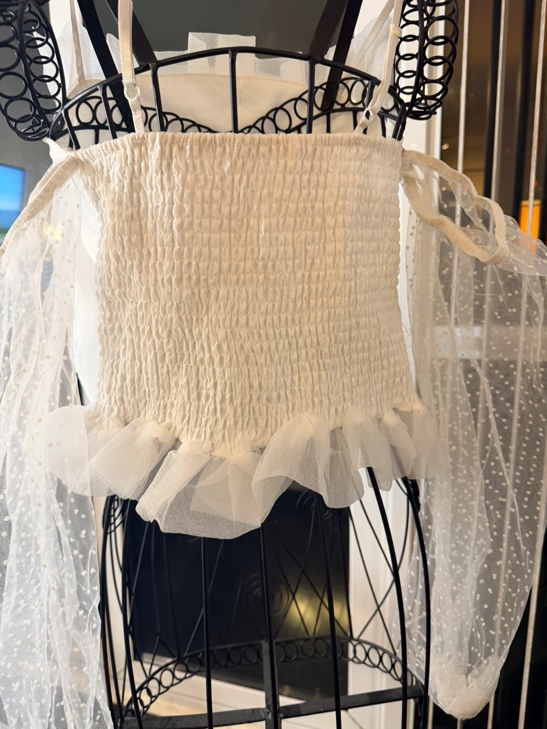 White Off Shoulder Ruffle Top - photo 5