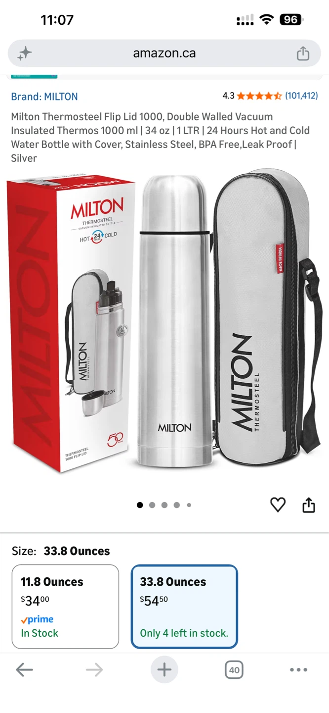 Milton Thermosteel Flip Lid 1000 Thermos 1 Litre - photo 3