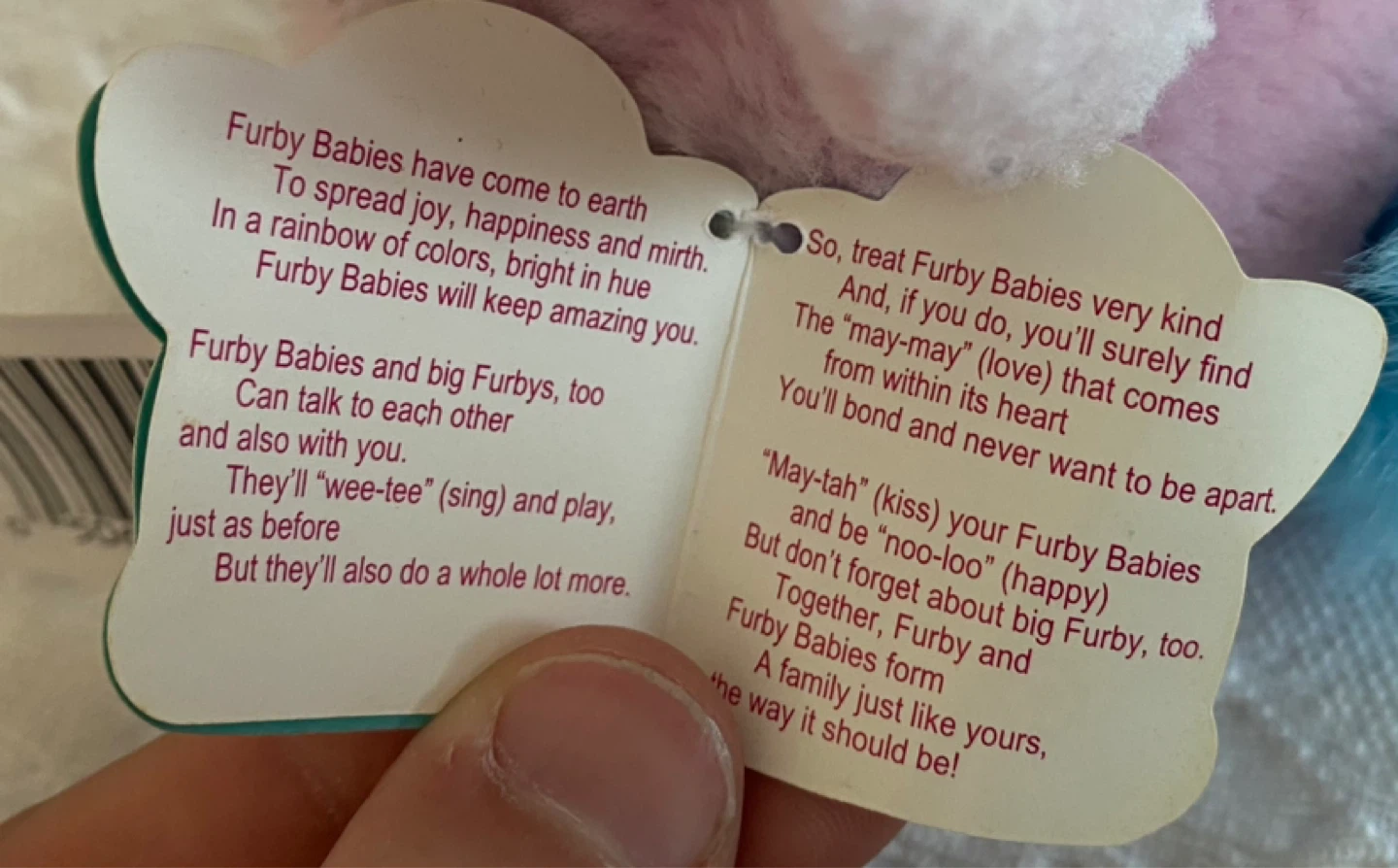 Original Furby Babies ~ 1st Generation Baby Pink w/ Blue Hair - photo 4
