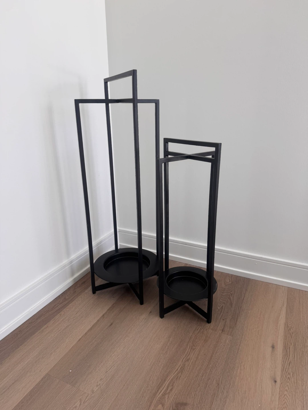 Set of 2 Black Metal Lantern Candle Holders fr west elm