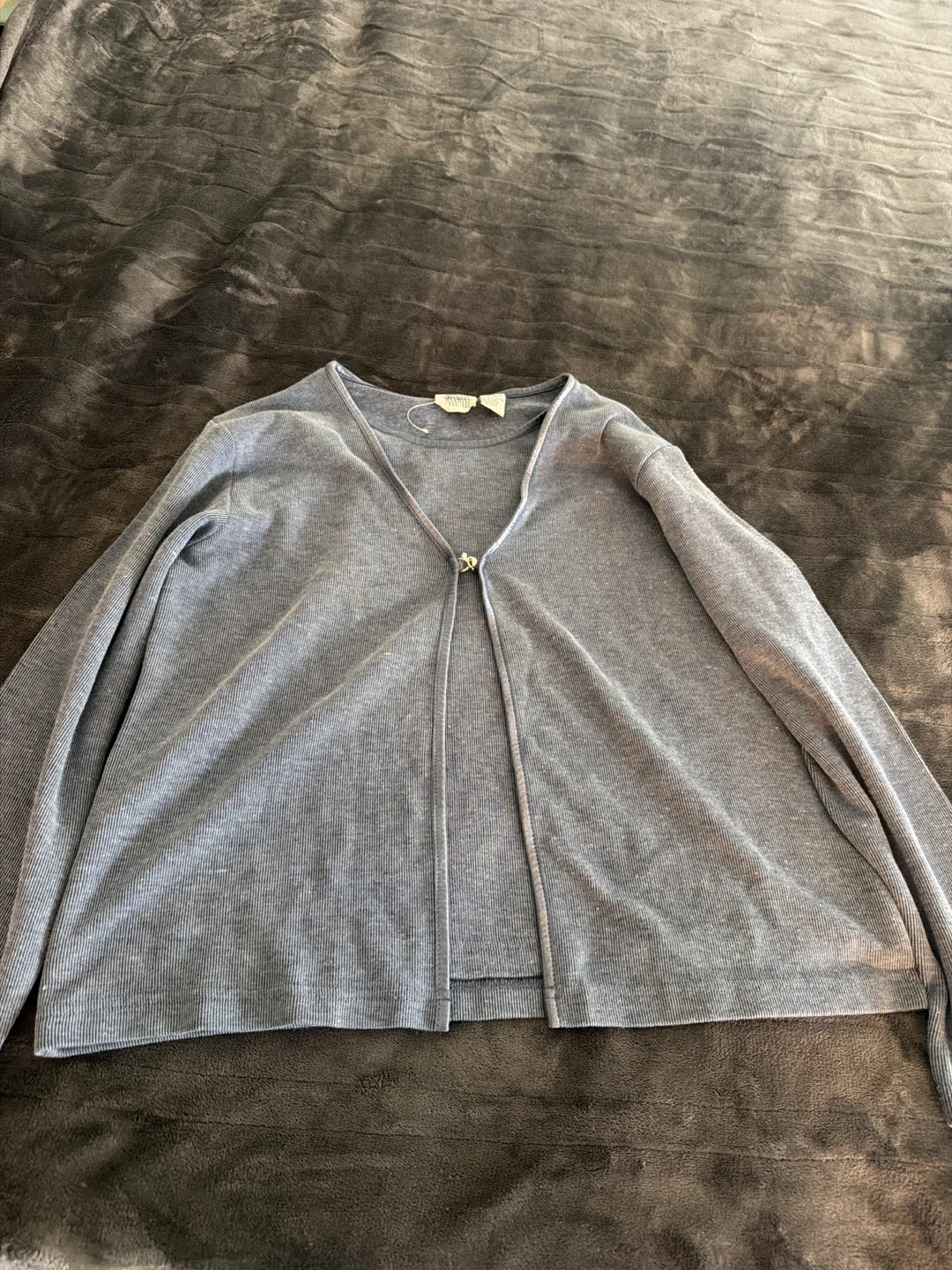 Chaus Grey Cardigan with Clasp