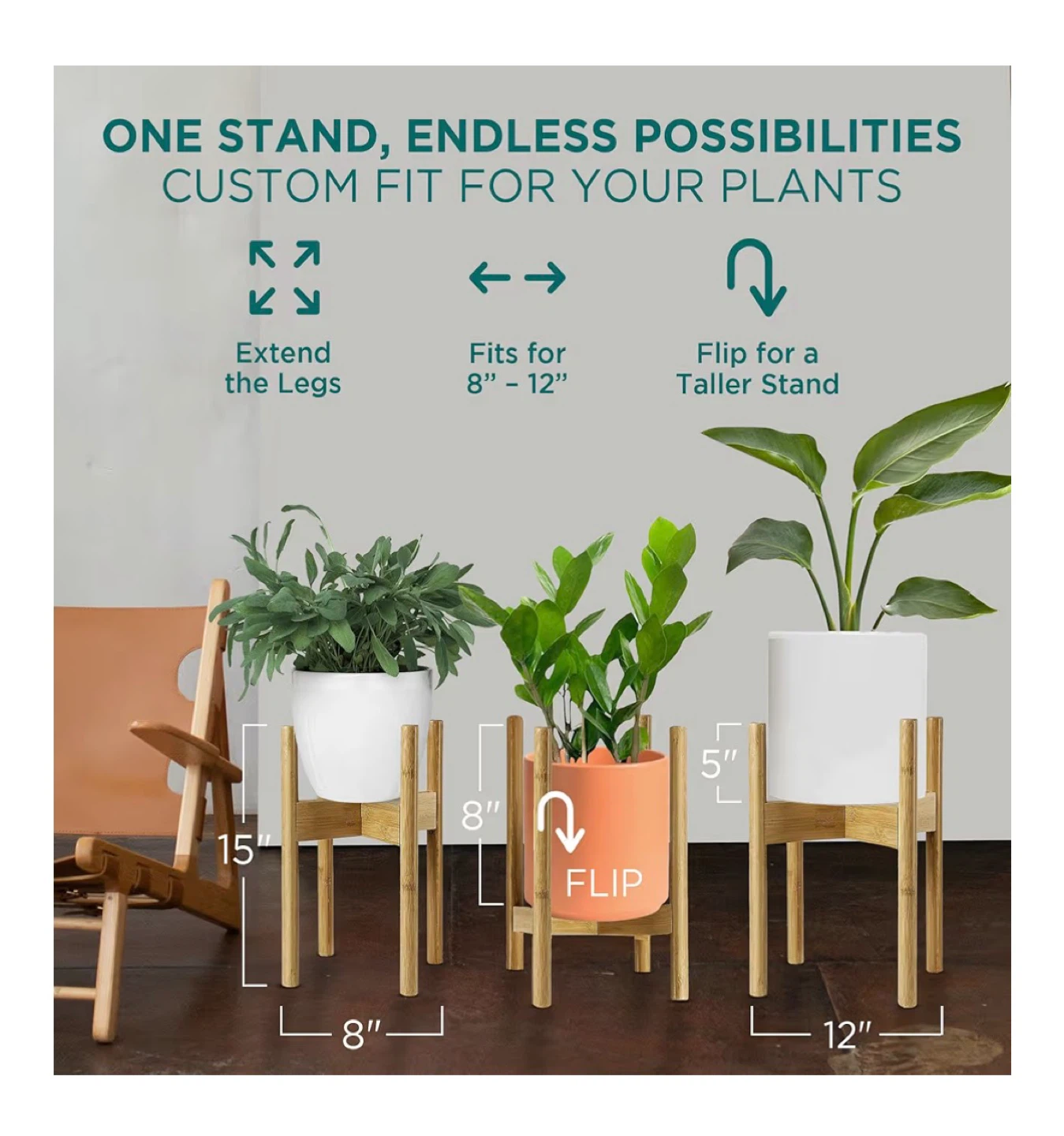 Adjustable Wood Plant Stand - photo 2
