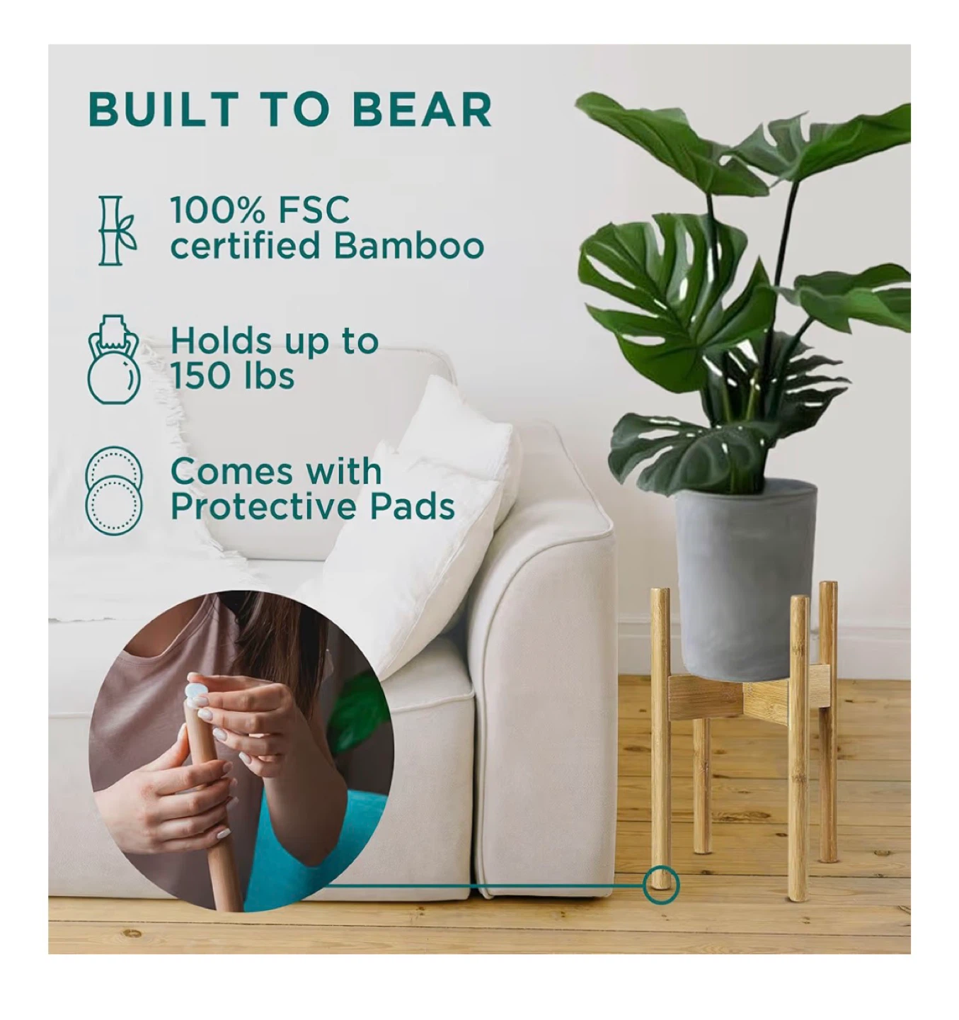 Adjustable Wood Plant Stand - photo 3