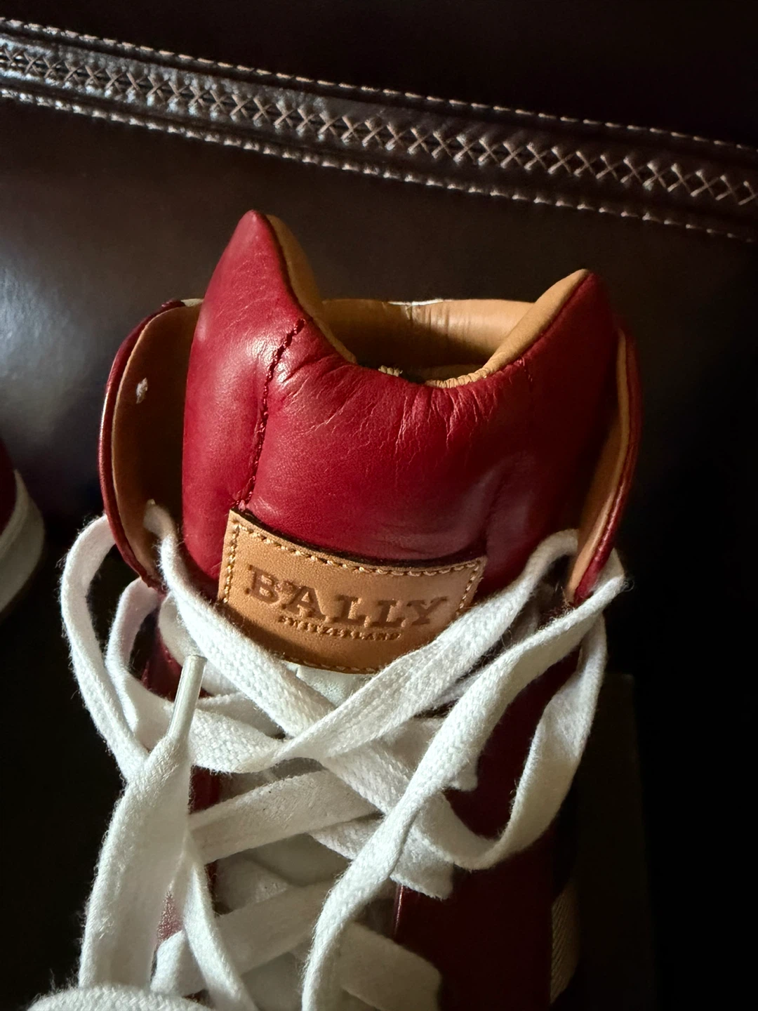 Bally High-Top Sneakers Red/White Leather Suede men’s 9.5US - photo 2