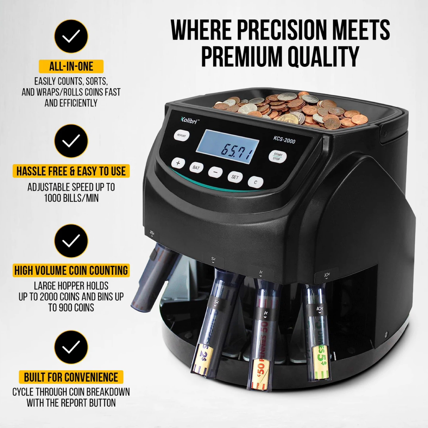 Kolibri Professional USD Coin Counter Machine - photo 4