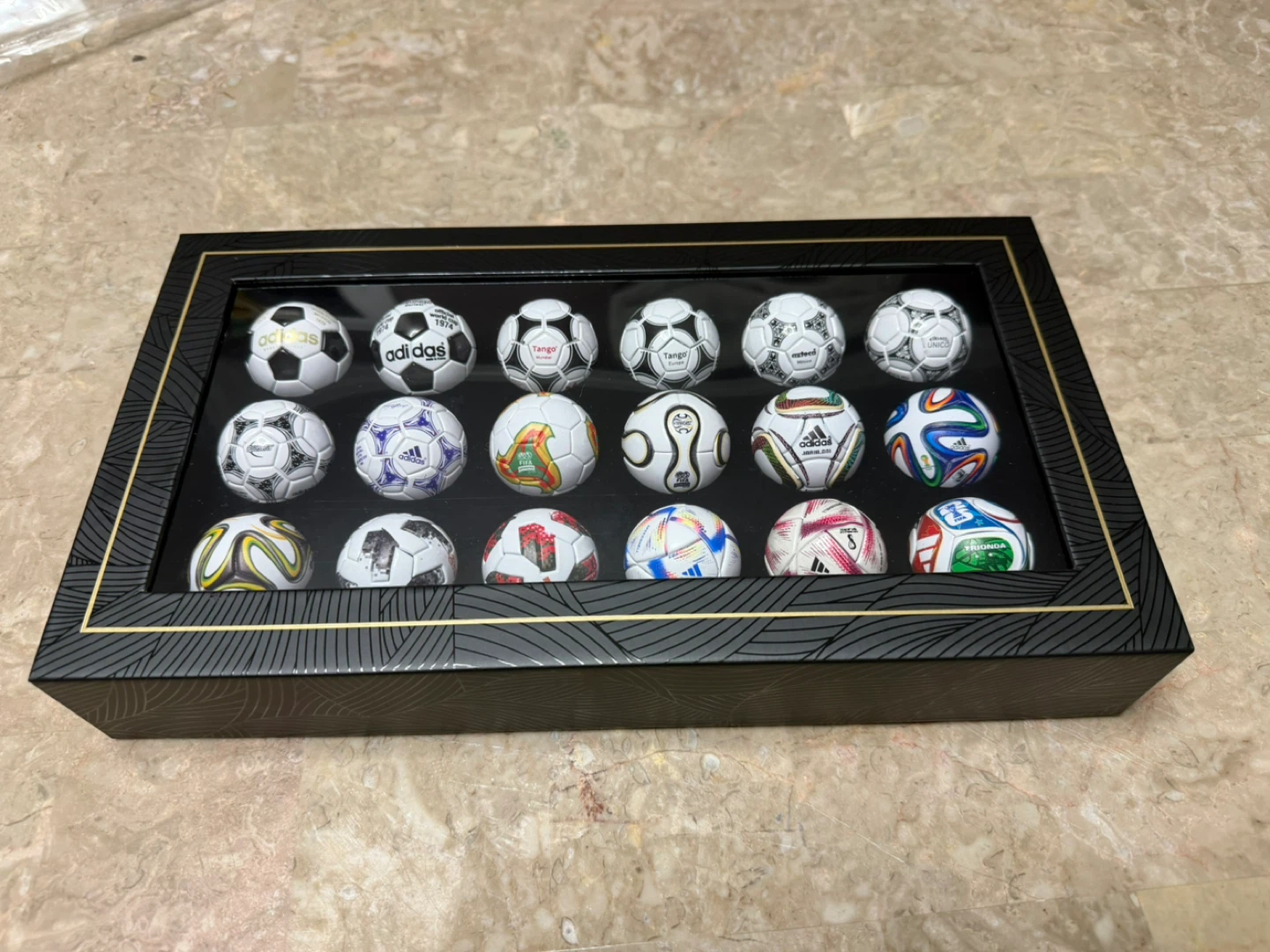 Adidas Miniature Soccer Ball Collection Display Case