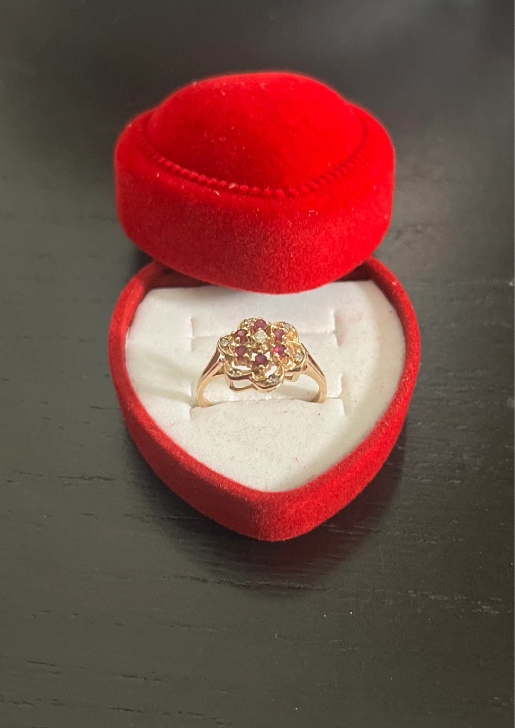 10K Gold Ruby and Diamond Ring - Size 6 - photo 2