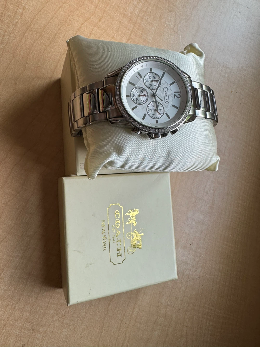 COACH Women's Chronograph Watch with Crystal Bezel