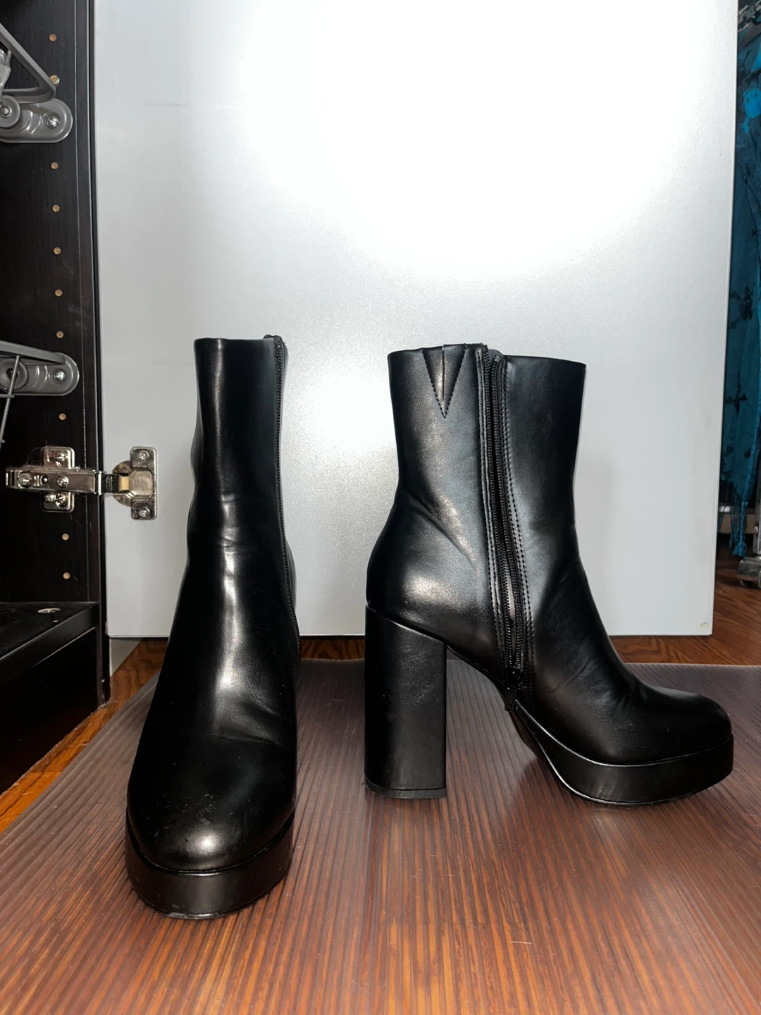 Steve Madden Black Platform Heeled Boots