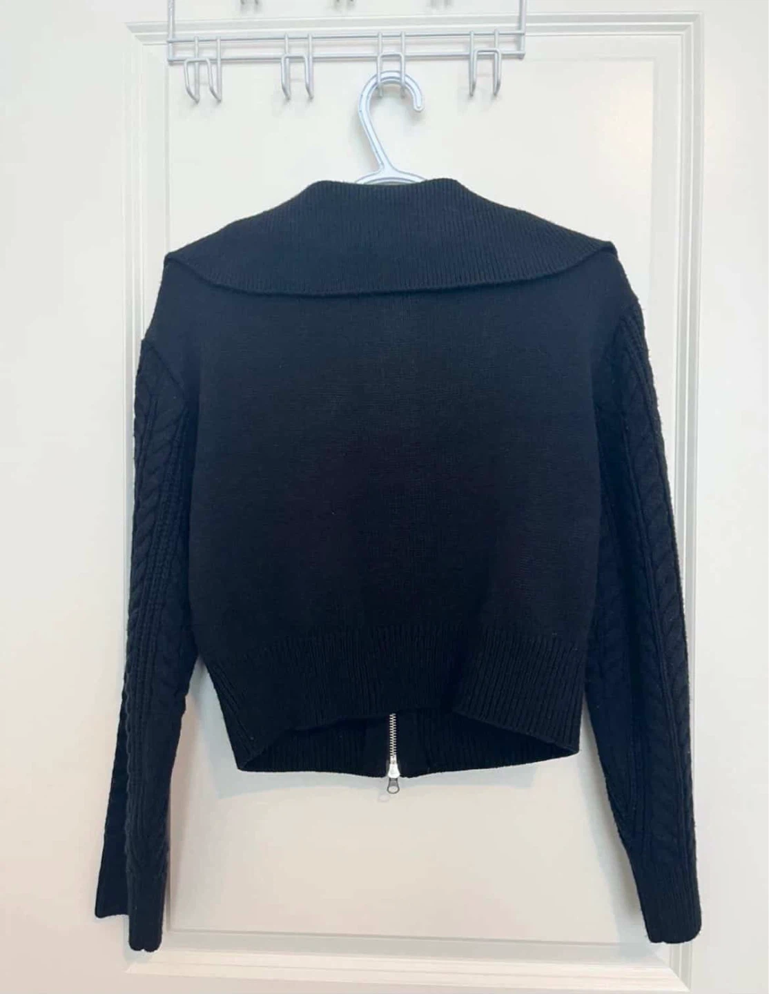 8 Seconds Black Cable Knit Zip-Up Sweater - photo 2